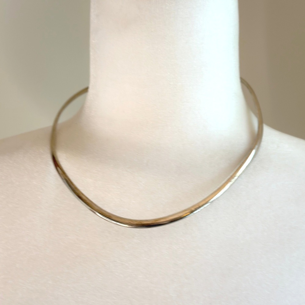 BJ Navajo Sterling Silver Torque Collar Necklace - Picture 2 of 6